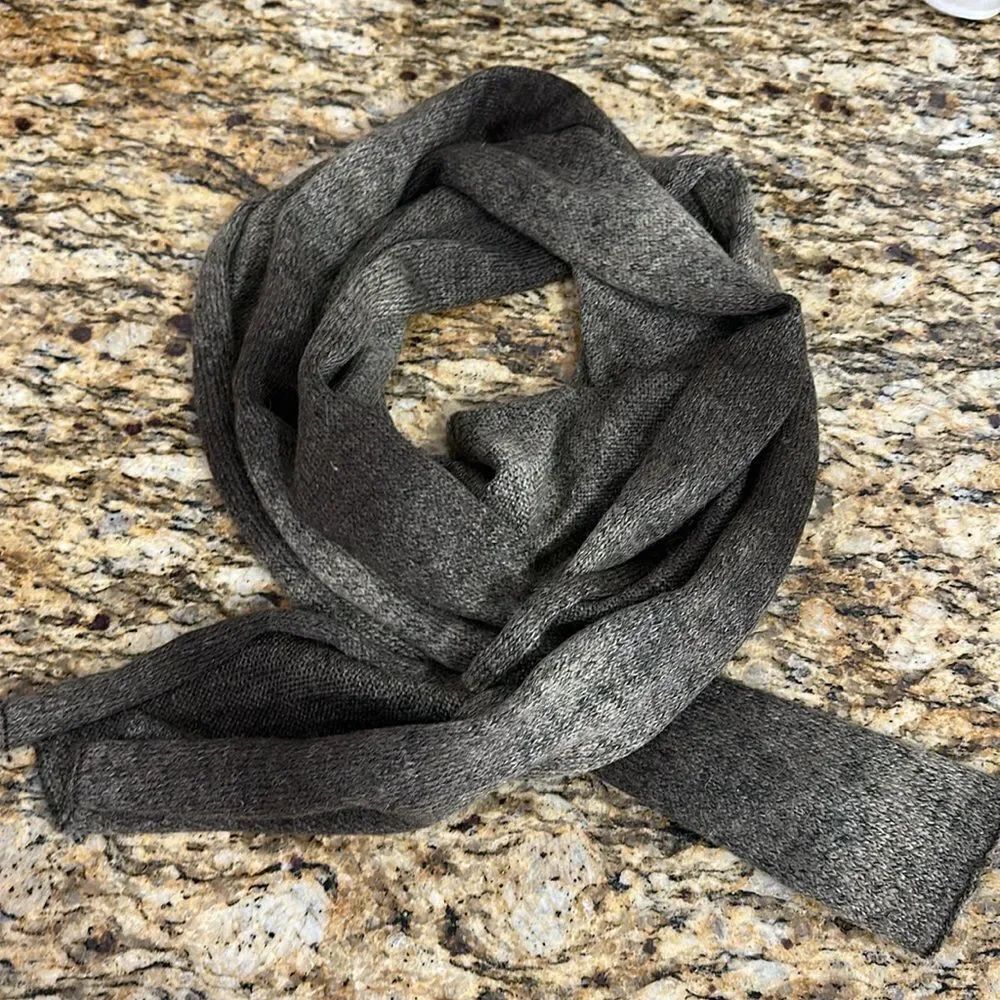 Route 66 Mohair Blend Brown Gray Gradient Knit Scarf